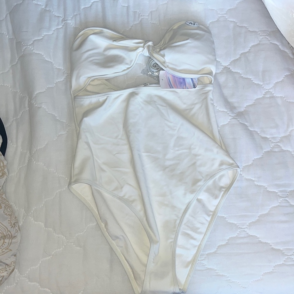 White one piece bikini